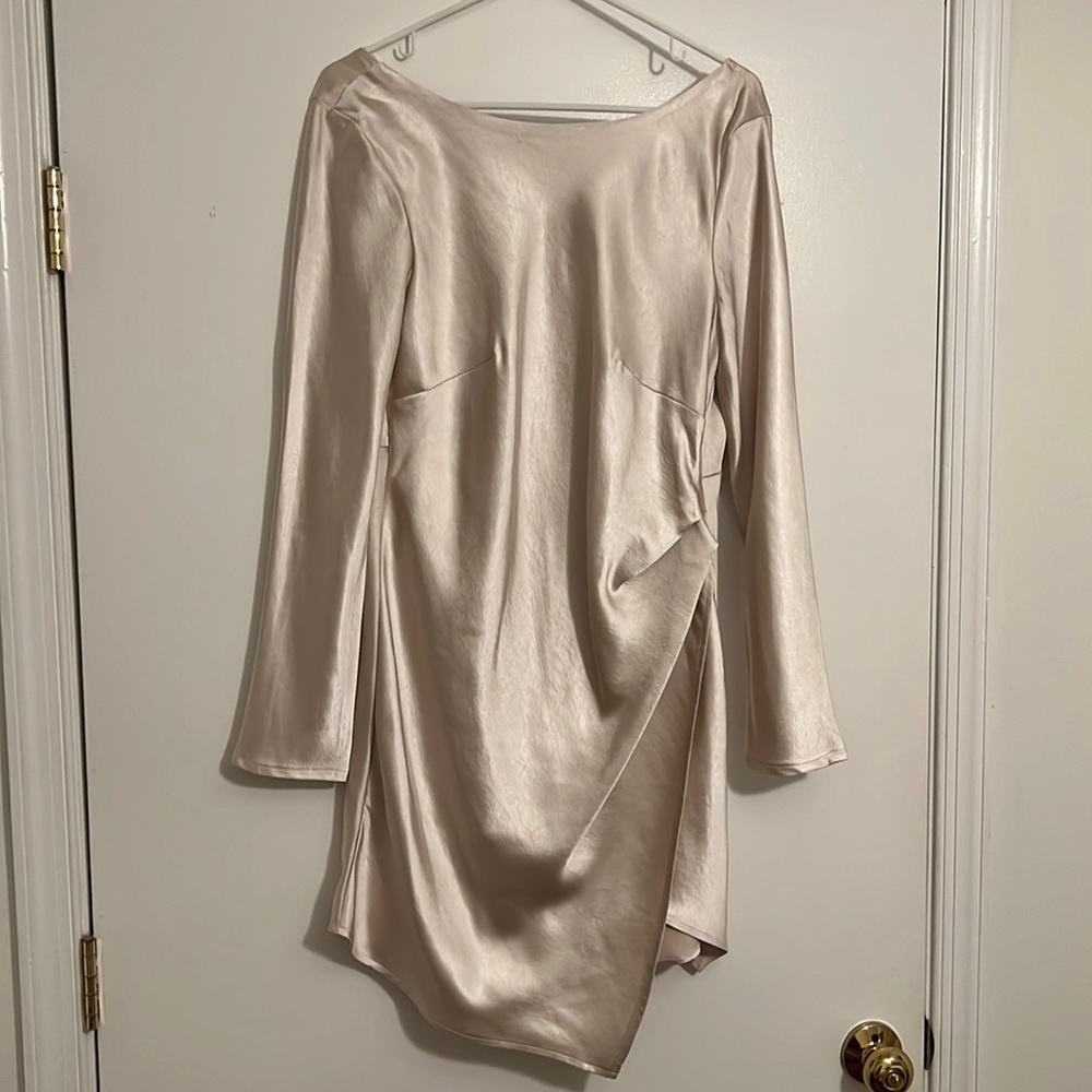 Champagne Satin Dress size L